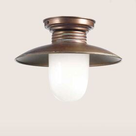 1L CEILING GREEN BURNISHED-WHITE GLASS D.26 H.20