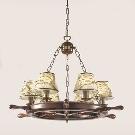 6L PENDANT SHADED BURNISHED D.83 H.68+63 TOT.131
