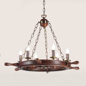 6L PENDANT SHADED BURNISHED D.83 H.69+63 TOT.132