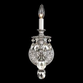 SCHONBEK ΚΛΑΣΣΙΚΆ ΦΩΤΙΣΤΙΚΆ ΑΠΛΊΚΕΣ MILANO 1 LIGHT 220V WALL SCONCE IN ANTIQUE SILVER WITH CLEAR OPTIC CRYSTAL
