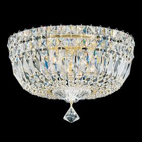 SCHONBEK ΚΛΑΣΣΙΚΆ ΦΩΤΙΣΤΙΚΆ ΌΡΟΦΉΣ PETIT CRYSTAL DELUXE 5 LIGHT 220V CLOSE TO CEILING IN RICH AUERELIA GOLD WITH CLEAR GEMCUT® CRYSTAL