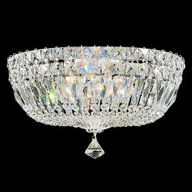 SCHONBEK ΚΛΑΣΣΙΚΆ ΦΩΤΙΣΤΙΚΆ ΌΡΟΦΉΣ PETIT CRYSTAL DELUXE 5 LIGHT 220V CLOSE TO CEILING IN SILVER WITH CLEAR GEMCUT® CRYSTAL