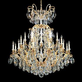 SCHONBEK ΚΛΑΣΣΙΚΆ ΦΩΤΙΣΤΙΚΆ ΚΡΕΜΑΣΤΆ RENAISSANCE 25 LIGHT 220V CHANDELIER IN HEIRLOOM GOLD WITH CLEAR HERITAGE CRYSTAL