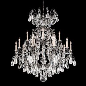SCHONBEK ΚΛΑΣΣΙΚΆ ΦΩΤΙΣΤΙΚΆ ΚΡΕΜΑΣΤΆ RENAISSANCE ROCK CRYSTAL 16 LIGHT 220V CHANDELIER IN ANTIQUE PEWTER WITH CLEAR ROCK CRYSTAL