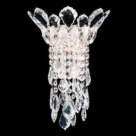 SCHONBEK ΚΛΑΣΣΙΚΆ ΦΩΤΙΣΤΙΚΆ ΑΠΛΊΚΕΣ TRILLIANE STRANDS 2 LIGHT 220V WALL SCONCE IN STAINLESS STEEL WITH CLEAR HERITAGE CRYSTAL