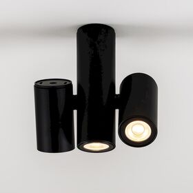 CEILING LIGHT 3 SPOTS, BLACK LACQUERING