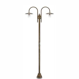 LAMPIONE 2 LUCI OTTONE ANT-RAM V. TRASP.  W:1228MM   H:2700MM   D:300MM  2XE27  220V  IP44