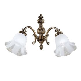 ΚΛΑΣΙΚΆ ΦΩΤΙΣΤΙΚΆ < ΙΤΑΛΙΚΆ POSSONI >   ANTIQUE BRASS FINISH WALL LIGHT WITH GLASS FINISH  008    1XMAX28W E14 - ΚΡΕΜΑΣΤΆ ΦΩΤΙΣΤΙΚΆ
