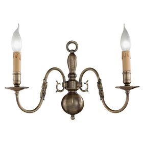 ΚΛΑΣΙΚΆ ΦΩΤΙΣΤΙΚΆ < ΙΤΑΛΙΚΆ POSSONI >   ANTIQUE BRONZE FINISH WALL LIGHT FINISH  032    2XMAX42W E14 - ΤΟΊΧΟΥ ΦΩΤΙΣΤΙΚΆ 