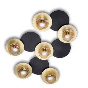 CEILING 6 LIGHTS HEIGHT 10 CM WIDTH 45 CM LENGTH 57 CM METAL AND GLASS G9, LED