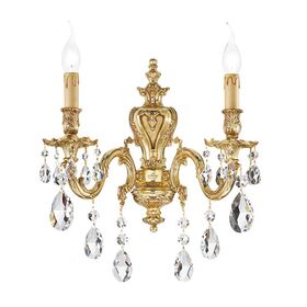 ΚΛΑΣΙΚΆ ΦΩΤΙΣΤΙΚΆ < ΙΤΑΛΙΚΆ POSSONI >   FRENCH GOLD WALL LIGHT WITH PEAR SHAPE SCHOELER CRYSTAL FINISH  002    2XMAX42W E14 - ΚΡΕΜΑΣΤΆ ΦΩΤΙΣΤΙΚΆ
