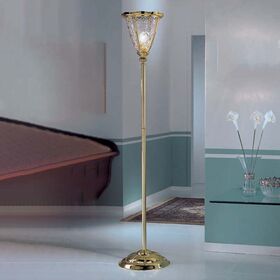 ΚΛΑΣΙΚΆ ΦΩΤΙΣΤΙΚΆ < ΙΤΑΛΙΚΆ POSSONI >   GOLD PLATED FINISH FLOOR LAMP WITH CRYSTAL GLASS FINISH  006    1XMAX92W E27 - ΔΑΠΈΔΟΥ ΦΩΤΙΣΤΙΚΆ 