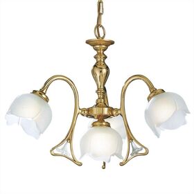 ΚΛΑΣΙΚΆ ΦΩΤΙΣΤΙΚΆ < ΙΤΑΛΙΚΆ POSSONI >   POLISH BRASS FINISH CHANDELIER WITH GLASS FINISH  007    4XMAX28W E14 - ΚΡΕΜΑΣΤΆ ΦΩΤΙΣΤΙΚΆ