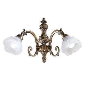 ΚΛΑΣΙΚΆ ΦΩΤΙΣΤΙΚΆ < ΙΤΑΛΙΚΆ POSSONI >   ANTIQUE BRASS FINISH WALL LIGHT WITH GLASS FINISH  008    2XMAX28W E14 - ΚΡΕΜΑΣΤΆ ΦΩΤΙΣΤΙΚΆ