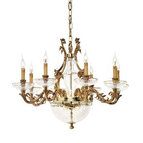 ΚΛΑΣΙΚΆ ΦΩΤΙΣΤΙΚΆ < ΙΤΑΛΙΚΆ POSSONI >   FRENCH GOLD FINISH CHANDELIER W/CRACKED GLASS FINISH  002    8XMAX 42W + 2XMAX 28W E14 - ΚΡΕΜΑΣΤΆ ΦΩΤΙΣΤΙΚΆ