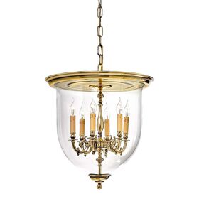 ΚΛΑΣΙΚΆ ΦΩΤΙΣΤΙΚΆ < ΙΤΑΛΙΚΆ POSSONI >   SHADED BRASS FINISH PENDANT WITH CLEAR GLASS FINISH  038    6XMAX42W E14 - ΚΡΕΜΑΣΤΆ ΦΩΤΙΣΤΙΚΆ