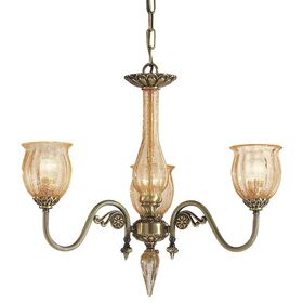 ΚΛΑΣΙΚΆ ΦΩΤΙΣΤΙΚΆ < ΙΤΑΛΙΚΆ POSSONI >   CHANDELIER WITH AMBER CRACKLE GLASS FINISH  002-008    3XMAX42W E14 - ΚΡΕΜΑΣΤΆ ΦΩΤΙΣΤΙΚΆ