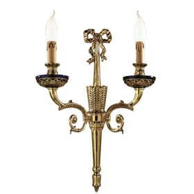 ΚΛΑΣΙΚΆ ΦΩΤΙΣΤΙΚΆ < ΙΤΑΛΙΚΆ POSSONI >   SHADED GOLD PLATED WALL LIGHT WITH BLUE CRYSTAL FINISH  079    2XMAX42W E14 - ΚΛΑΣΙΚΆ ΦΩΤΙΣΤΙΚΆ