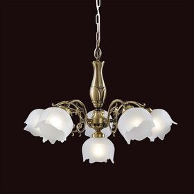 ΚΛΑΣΙΚΆ ΦΩΤΙΣΤΙΚΆ < ΙΤΑΛΙΚΆ POSSONI >   ANTIQUE BRASS FINISH CHANDELIER WITH GLASS FINISH  008    6XMAX28W E14 - ΚΡΕΜΑΣΤΆ ΦΩΤΙΣΤΙΚΆ