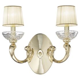 ΚΛΑΣΙΚΆ ΦΩΤΙΣΤΙΚΆ < ΙΤΑΛΙΚΆ POSSONI >   FRENCH GOLD FINISH CHANDELIER WITH CRYSTAL AND ORGANZA SHADES FINISH  002    25XMAX42W + 3XMAX28W E14 - ΚΡΕΜΑΣΤΆ ΦΩΤΙΣΤΙΚΆ