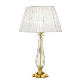 ΚΛΑΣΙΚΆ ΦΩΤΙΣΤΙΚΆ < ΙΤΑΛΙΚΆ POSSONI >   GOLD PLATED TABLE LAMP WITH CRYSTAL AND ORGANZA SHADES FINISH  006    1XMAX42W E27 - ΚΡΕΜΑΣΤΆ ΦΩΤΙΣΤΙΚΆ