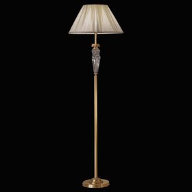 ΚΛΑΣΙΚΆ ΦΩΤΙΣΤΙΚΆ < ΙΤΑΛΙΚΆ POSSONI >   SATIN GOLD PLATED FINISH FLOOR LAMP WITH CRYSTAL, SILK SHADE FINISH  033    1XMAX92W E27 - ΔΑΠΈΔΟΥ ΦΩΤΙΣΤΙΚΆ 