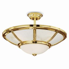 ΚΛΑΣΙΚΆ ΦΩΤΙΣΤΙΚΆ < ΙΤΑΛΙΚΆ POSSONI >   SEMI FLUSH WITH ALABASTER FINISH  008    6XMAX28W E14 - ΟΡΟΦΉΣ ΦΩΤΙΣΤΙΚΆ 