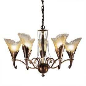 ΚΛΑΣΙΚΆ ΦΩΤΙΣΤΙΚΆ < ΙΤΑΛΙΚΆ POSSONI >   CHANDELIER WITH GLASSES FINISH  008-034    5XMAX42W E14 - ΚΡΕΜΑΣΤΆ ΦΩΤΙΣΤΙΚΆ