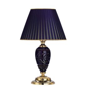 ΚΛΑΣΙΚΆ ΦΩΤΙΣΤΙΚΆ < ΙΤΑΛΙΚΆ POSSONI >   SHADED GOLD PLATED TABLE LAMP WITH BLUE AMBER CRYSTAL WITH ORGANZA PLEATED SHADE FINISH  079    1XMAX 42W E27 - ΕΠΙΤΡΑΠΈΖΙΑ ΦΩΤΙΣΤΙΚΆ