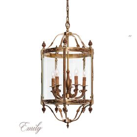 ΚΛΑΣΙΚΆ ΦΩΤΙΣΤΙΚΆ < ΙΤΑΛΙΚΆ POSSONI >   LANTER WITH GLASS FINISH  002-008    5XMAX 42W E14 - ΚΡΕΜΑΣΤΆ ΦΩΤΙΣΤΙΚΆ