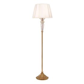 ΚΛΑΣΙΚΆ ΦΩΤΙΣΤΙΚΆ < ΙΤΑΛΙΚΆ POSSONI >   FLOOR LAMP WITH GLASS AND SILK PLEATED SHADE FINISH  002-079    1XMAX92W E27 - ΔΑΠΈΔΟΥ ΦΩΤΙΣΤΙΚΆ 