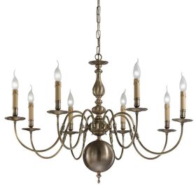 ΚΛΑΣΙΚΆ ΦΩΤΙΣΤΙΚΆ < ΙΤΑΛΙΚΆ POSSONI >   ANTIQUE BRONZE FINISH CHANDELIER FINISH  032    8XMAX42W E14 - ΚΡΕΜΑΣΤΆ ΦΩΤΙΣΤΙΚΆ