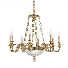 ΚΛΑΣΙΚΆ ΦΩΤΙΣΤΙΚΆ < ΙΤΑΛΙΚΆ POSSONI >   FRENCH GOLD FINISH CHANDELIER WITH HAND CUT SATIN GLASS FINISH  002    8XMAX42W + 2XMAX28W E14 - ΚΡΕΜΑΣΤΆ ΦΩΤΙΣΤΙΚΆ