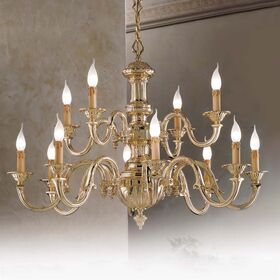 ΚΛΑΣΙΚΆ ΦΩΤΙΣΤΙΚΆ < ΙΤΑΛΙΚΆ POSSONI >   POLISH BRASS FINISH CHANDELIER FINISH  007    15XMAX42W E14 - ΚΡΕΜΑΣΤΆ ΦΩΤΙΣΤΙΚΆ