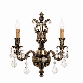 ΚΛΑΣΙΚΆ ΦΩΤΙΣΤΙΚΆ < ΙΤΑΛΙΚΆ POSSONI >   WALL LIGHT WITH PENDELOQUES SCHOELER CRYSTAL FINISH  002-008    2XMAX 42W E14 - ΤΟΊΧΟΥ ΦΩΤΙΣΤΙΚΆ 