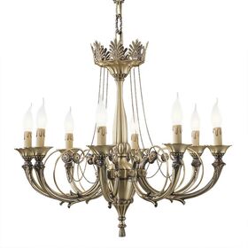ΚΛΑΣΙΚΆ ΦΩΤΙΣΤΙΚΆ < ΙΤΑΛΙΚΆ POSSONI >   ANTIQUE BRASS FINISH CHANDELIER FINISH  008    8XMAX42W E14 - ΚΡΕΜΑΣΤΆ ΦΩΤΙΣΤΙΚΆ