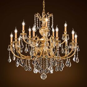 ΚΛΑΣΙΚΆ ΦΩΤΙΣΤΙΚΆ < ΙΤΑΛΙΚΆ POSSONI >   FRENCH GOLD FINISH CHANDELIER WITH PENDELOQUES SCHOELER CRYSTAL FINISH  002    15XMAX42W E14 - ΚΡΕΜΑΣΤΆ ΦΩΤΙΣΤΙΚΆ