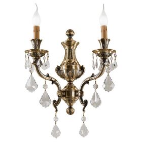 ΚΛΑΣΙΚΆ ΦΩΤΙΣΤΙΚΆ < ΙΤΑΛΙΚΆ POSSONI >   ANTIQUE BRASS FINISH WALL LIGHT WITH SCHOELER CRYSTAL FINISH  008    2XMAX42W E14 - ΤΟΊΧΟΥ ΦΩΤΙΣΤΙΚΆ 