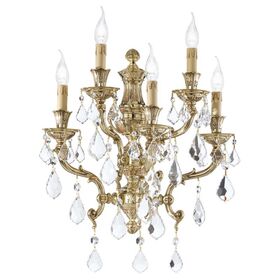 ΚΛΑΣΙΚΆ ΦΩΤΙΣΤΙΚΆ < ΙΤΑΛΙΚΆ POSSONI >   FRENCH GOLD FINISH WALL LIGHT WITH PENDELOQUES SCHOELER CRYSTAL FINISH  002    5XMAX42W E14 - ΤΟΊΧΟΥ ΦΩΤΙΣΤΙΚΆ 