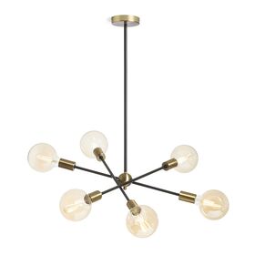 ARTEMIA 6 ΣΕ ΈΝΑΝ ΣΤΎΛΟ ΜΑΎΡΟ ΒΟΥΡΤΣΙΣΜΈΝΟΣ ΟΡΕΊΧΑΛΚΟΣ 230V LED E27 6X15W - ΚΡΕΜΑΣΤΆ ΦΩΤΙΣΤΙΚΆ