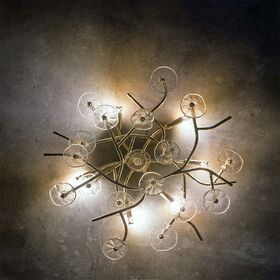 NATURAL BRASS CEILING LIGHT WITH GLASSES 16XMAX42W G9  L.188X200-H.20 CM - ΚΛΑΣΙΚΆ ΦΩΤΙΣΤΙΚΆ