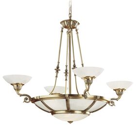 ANTIQUE BRASS FINISH CHANDELIER WITH OPAL OR ONYX GLASS  22XMAX42W E14  DIAM.140-H.102 CM - ΚΛΑΣΙΚΆ ΦΩΤΙΣΤΙΚΆ