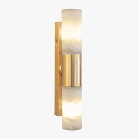 SATIN GOLD PLATED FINISH AND ALABASTER WALL LIGHT DIAM.4,5-H.30 - ΚΛΑΣΙΚΆ ΦΩΤΙΣΤΙΚΆ