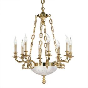 FRENCH GOLD FINISH CHANDELIER WITH HAND CUT SATIN GLASS - ΚΛΑΣΙΚΆ ΦΩΤΙΣΤΙΚΆ