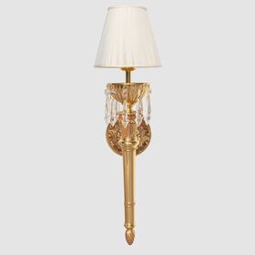 GOLD PLATED FINISH WALL L.W/PLATED ORGANZA SHADE AND SCH.CRYSTAL - ΚΛΑΣΙΚΆ ΦΩΤΙΣΤΙΚΆ