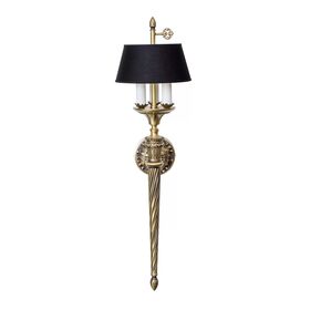 ANTIQUE BRASS FINISH WALL LIGHT WITH BLACK SHADE 3XMAX 42W E14  L.23-H.65-SP.25 CM - ΚΛΑΣΙΚΆ ΦΩΤΙΣΤΙΚΆ