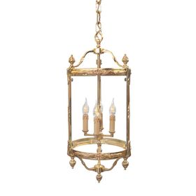 ANTIQUE BRASS FINISH LANTERN WITH GLASS 4XMAX 42W E14   DIAM.34-H.75 CM - ΚΛΑΣΙΚΆ ΦΩΤΙΣΤΙΚΆ