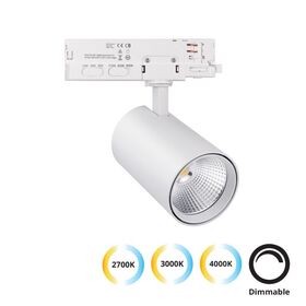 ΣΠΟΤ TRACK 15/20/30W ΛΕΥΚΌ KENTO - 3 ΓΡΑΜΜΏΝ