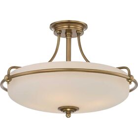 ΚΛΑΣΣΙΚΆ ΦΩΤΙΣΤΙΚΆ > ELSTEAD LIGHTING  > ΟΡΟΦΉΣ > GRIFFIN 3 LIGHT SEMI-FLUSH - WEATHERED BRASS QUOIZEL GENERAL 2 YEAR GUARANTEE - ΟΡΟΦΉΣ ΦΩΤΙΣΤΙΚΆ 
