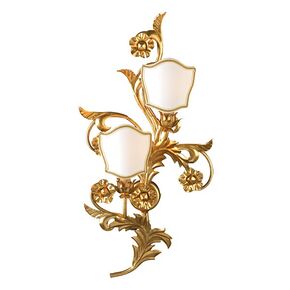 F2-16-2 > WALL SCONCES GOLD WITH PATINA AND SHADES
